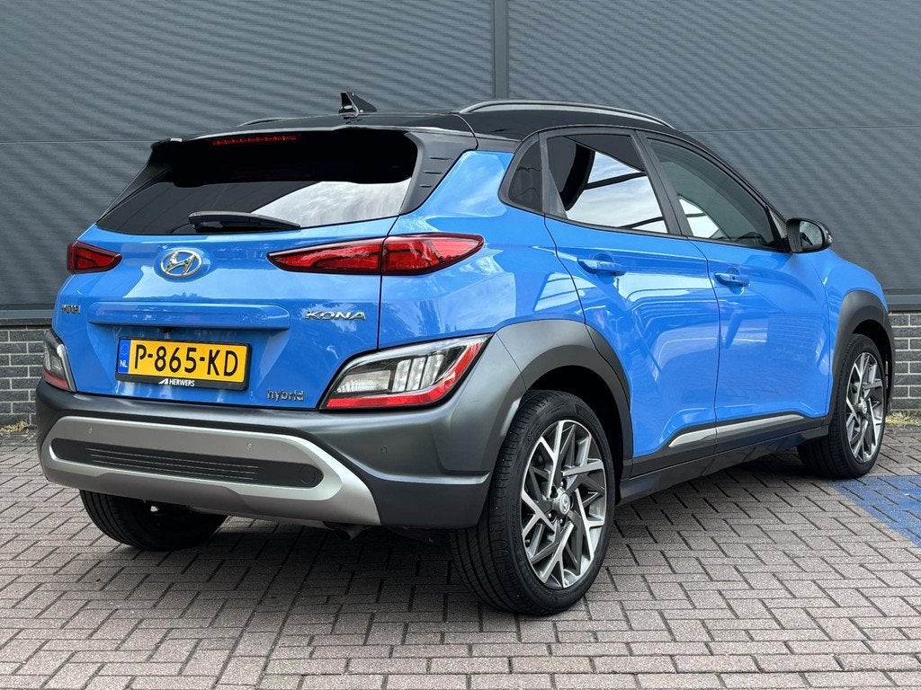 Hyundai Kona 1.6 GDI HEV Premium / Navigatie / Apple Carplay, Auto's, Hyundai, Gebruikt, Euro 6, 2 kWh, Blauw