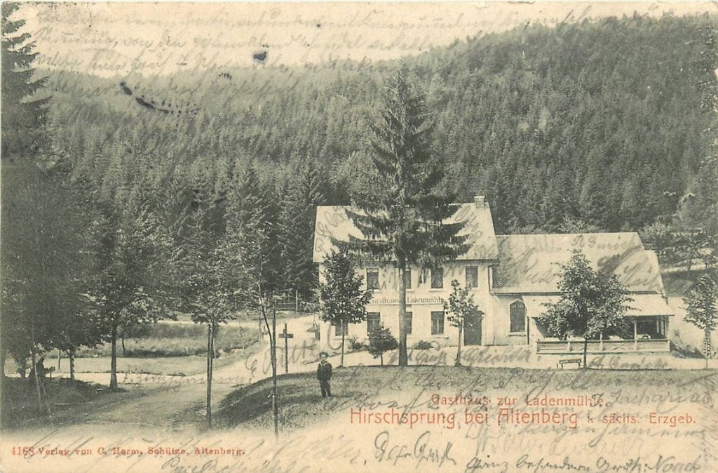 379-031-033 Hirschsprung bei Altenberg Gasthaus zur Ladenmu, Ophalen of Verzenden, Voor 1920, Duitsland
