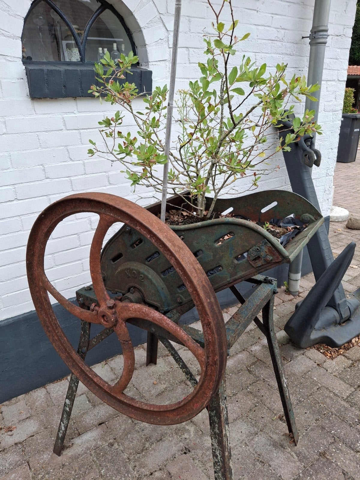 Antieke Vleesmolen / Plantenbak - Decoratief, Ophalen