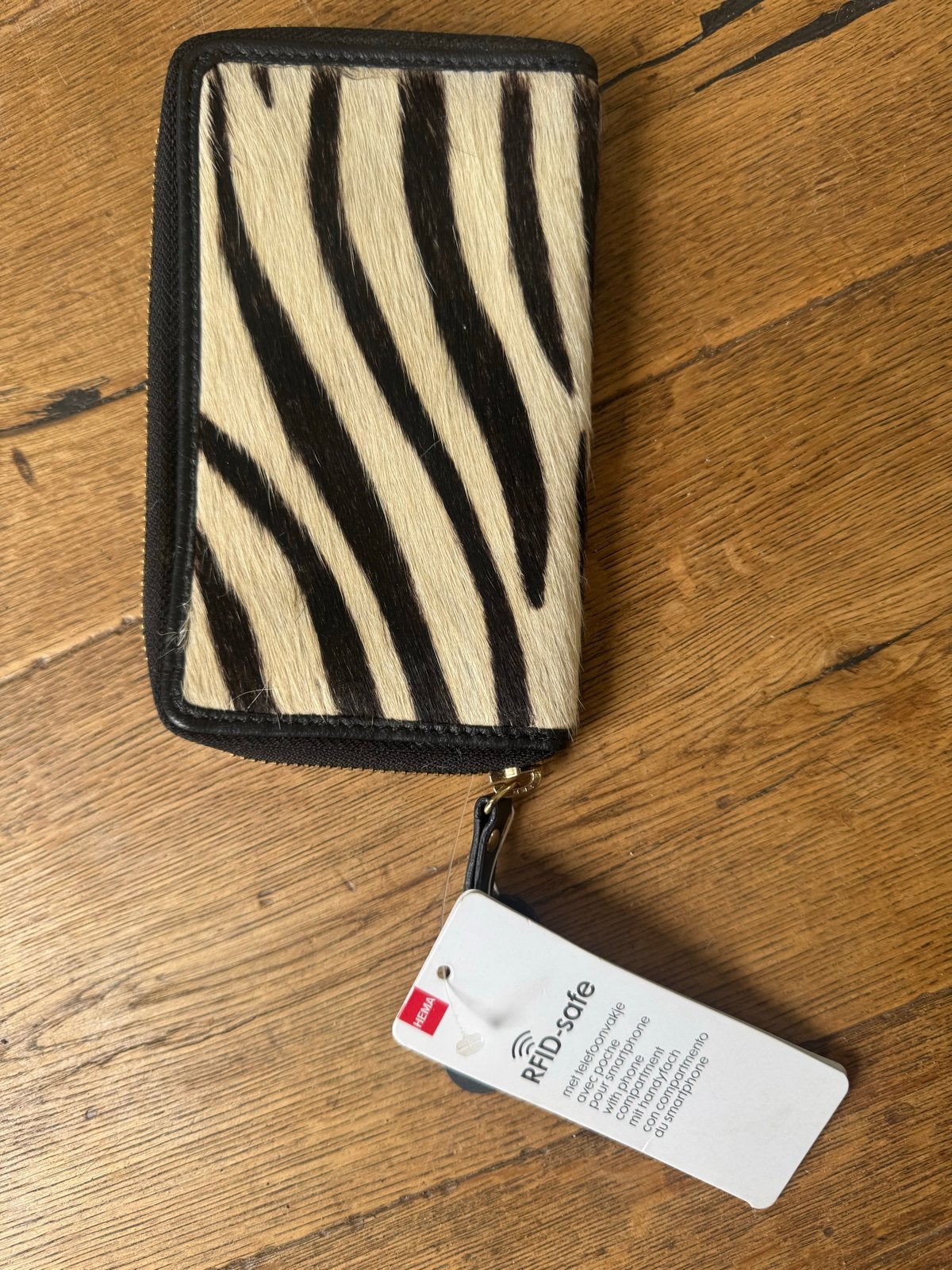 Portemonnee met zebraprint en RFID-safe, Ophalen of Verzenden, Nieuw, Zwart, Overige merken