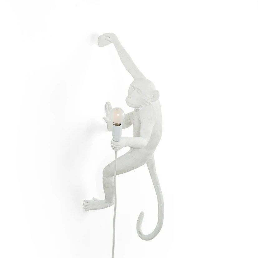 ZGAN! Seletti Monkey hangende aap wandlamp RECHTS RIGHT wit, Ophalen, Overige materialen, Met schakelaar, E14 (klein)
