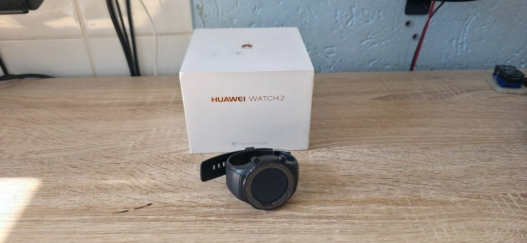 Huawei Watch 2 defect met lader en doos – voor onderdelen, Gebruikt, Zwart, Ophalen of Verzenden, Huawei