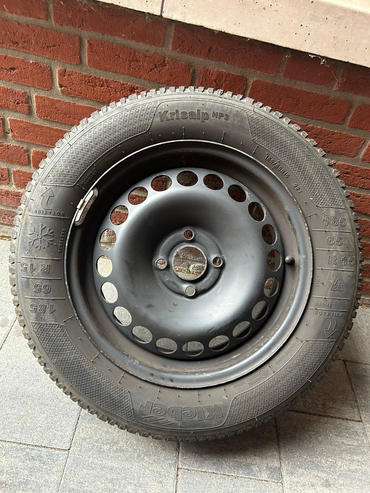 Kleber Krisalp HP3 Winterbanden met stalen velgen 185/65 R15, Ophalen, Gebruikt, 15 inch, Banden en Velgen
