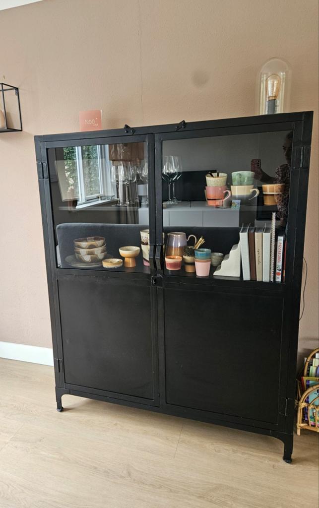 Industriële stalen kast, Huis en Inrichting, Kasten | Vitrinekasten, Ophalen, Gebruikt, 100 tot 150 cm, 150 tot 200 cm