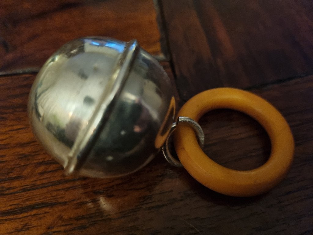 Vintage Zilveren Oud Hollandse Rammelaar – Rinkelbel., Ophalen of Verzenden, Zilver