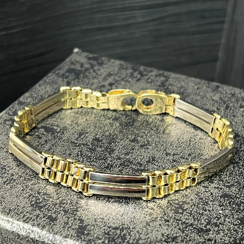 14k gouden armband prachtig schakel massief, Sieraden, Tassen en Uiterlijk, Armbanden, Ophalen of Verzenden, Nieuw, Goud