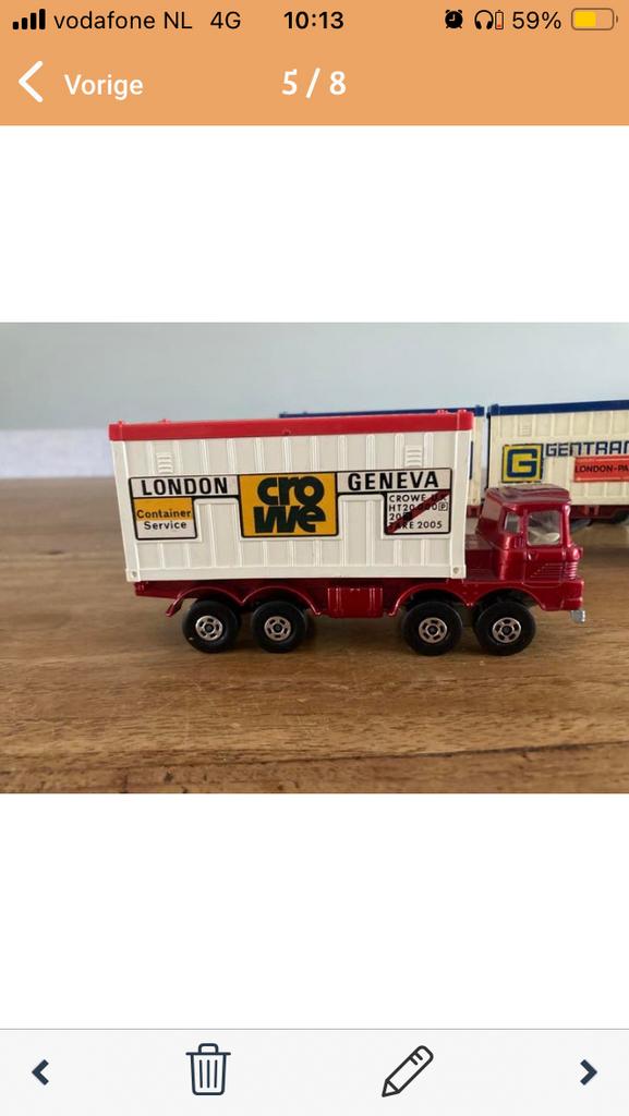Matchbox super kings K- 24 container truck, Ophalen of Verzenden, Zo goed als nieuw