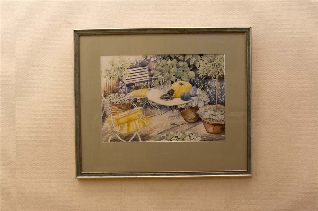 prent van een tuinset in de tuin 39095, Ophalen of Verzenden, Voor 1920, Ongelopen, Utrecht