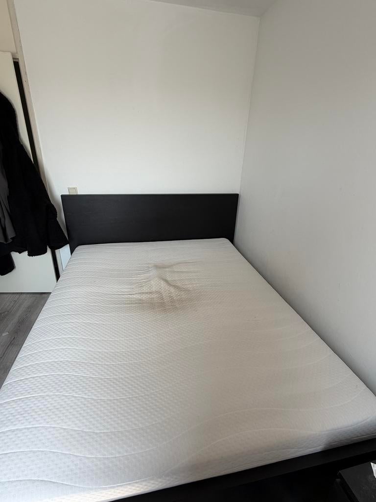 Gratis - Ikea Malmbed 160x200, Ophalen, Gebruikt, Bruin, Tweepersoons