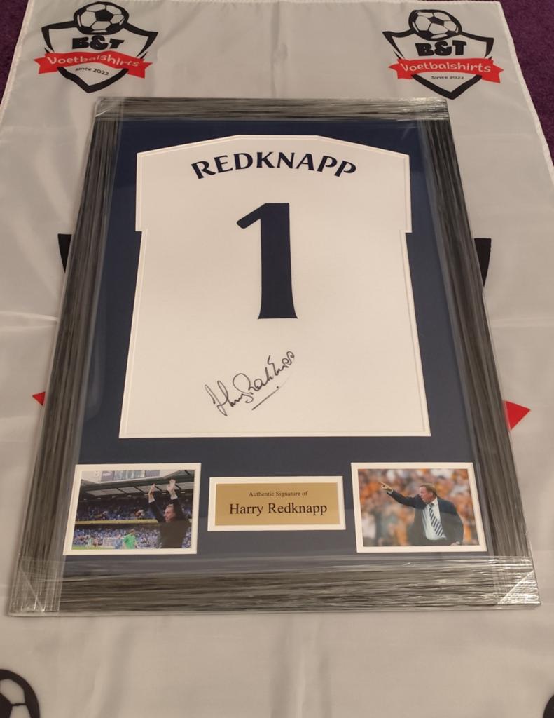 Gesigneerd Harry Redknapp ingelijst shirt met COA, Shirt, Verzenden, Onbekend, Zo goed als nieuw
