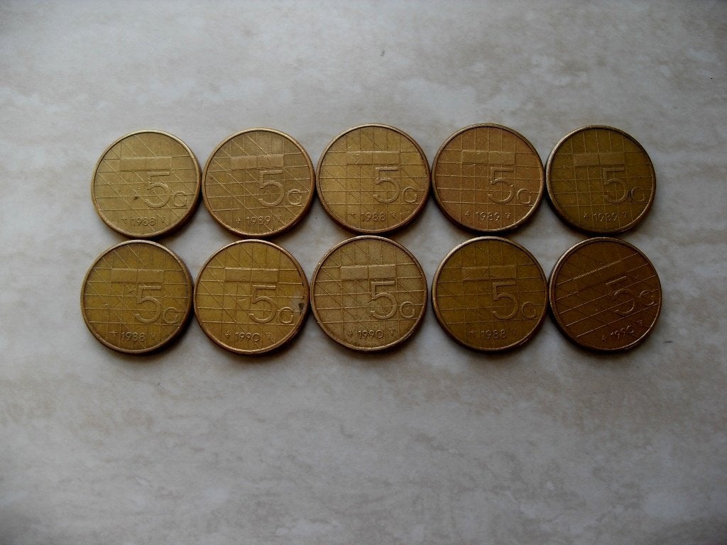 Nederland 5 Gulden 10x., Ophalen of Verzenden, Koningin Beatrix, 5 gulden, Losse munt