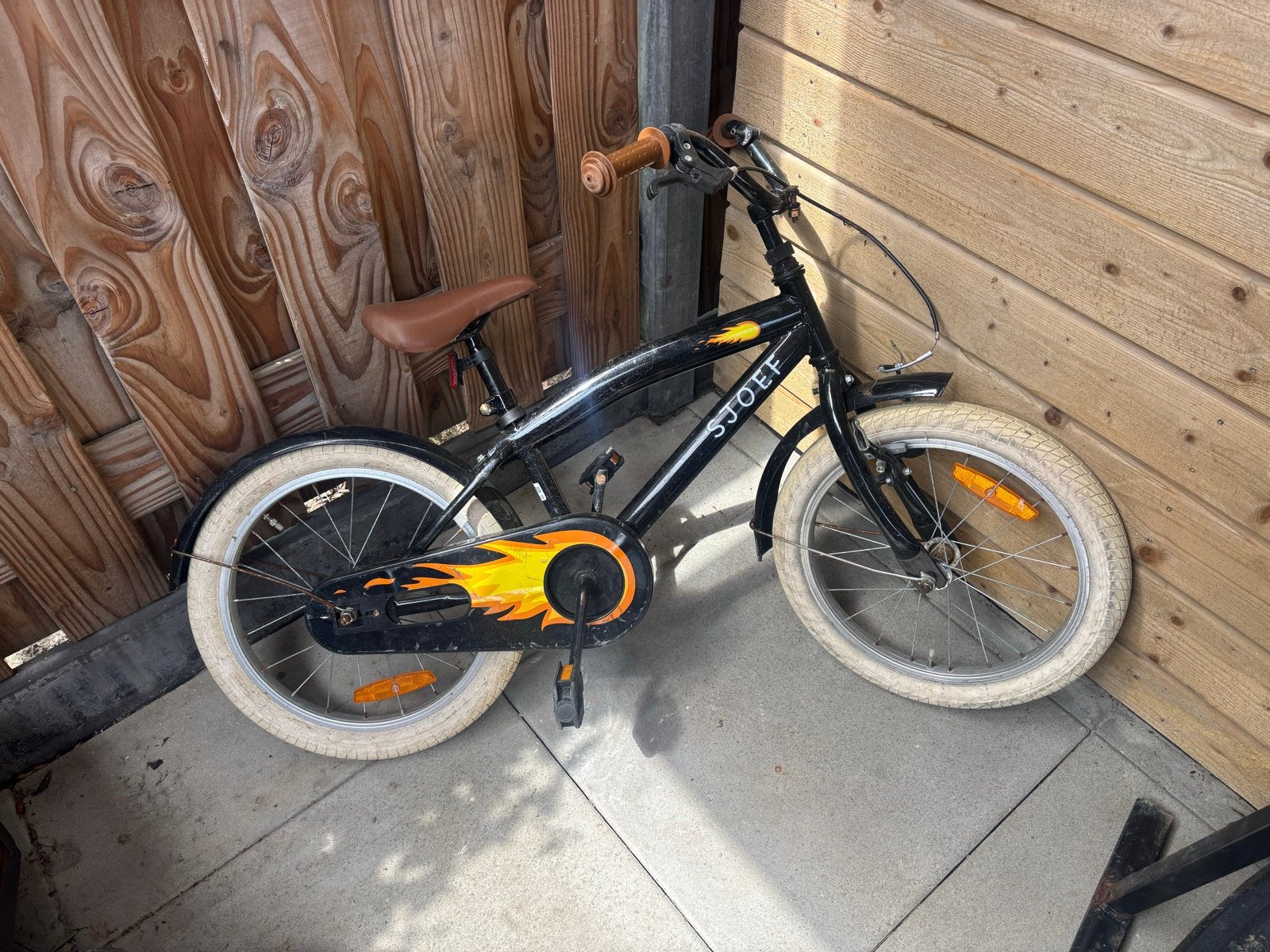 Toffe Sjoef 18 inch kinderfiets - opknapper, Fietsen en Brommers, Fietsen | Kinderfietsjes, Ophalen, Gebruikt, Terugtraprem, 16 tot 20 inch