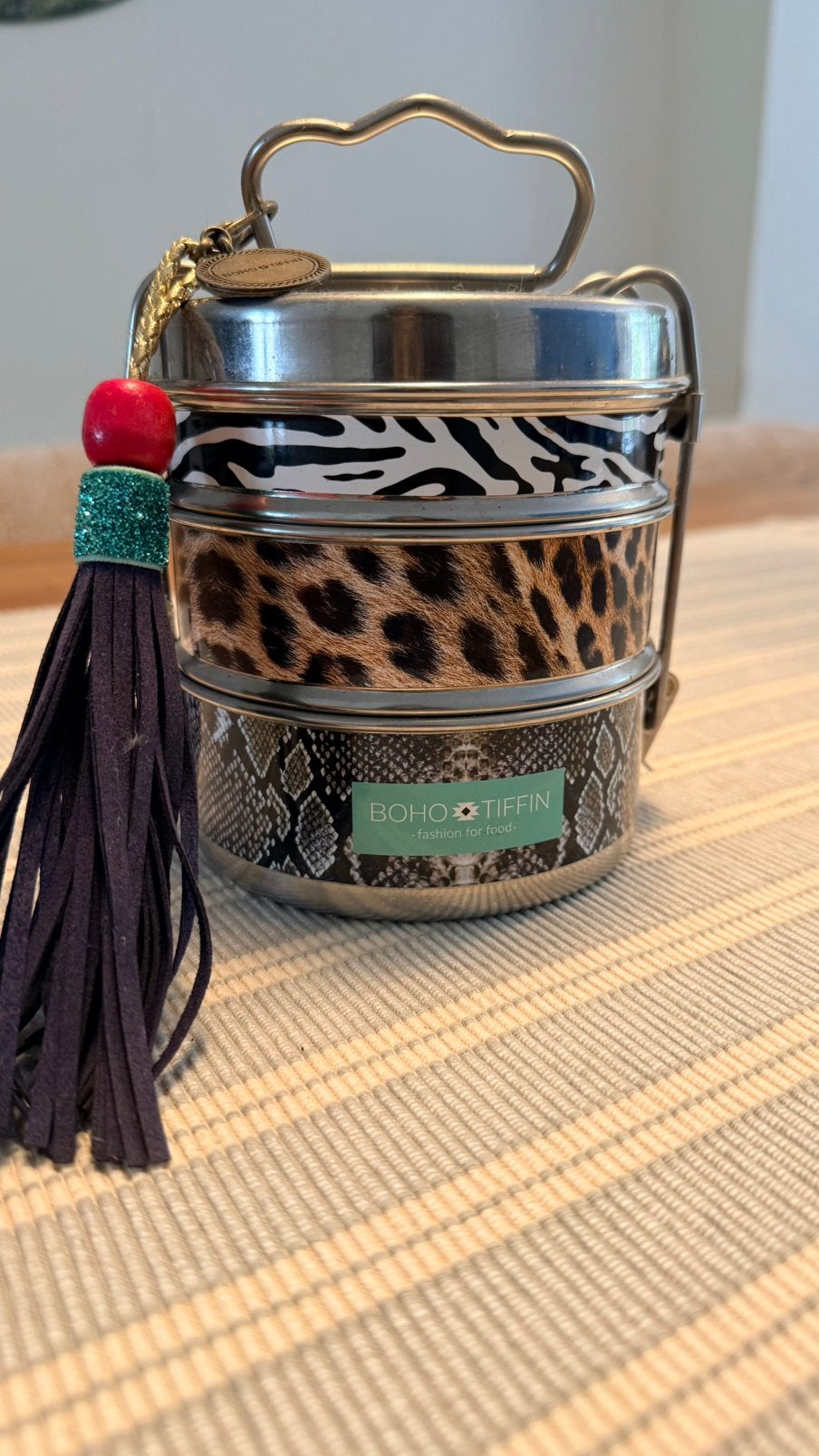 BOHO TIFFIN lunchbox voor hippe kindjes, Stapelbaar, Verzenden, Pot, Bus of Blik, Zo goed als nieuw