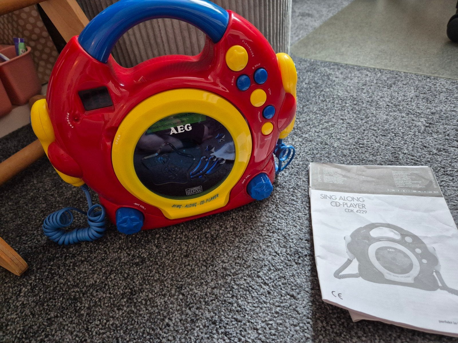 AEG Sing Along CD-speler met microfoons, Ophalen of Verzenden, Gebruikt, Overige typen, Met geluid