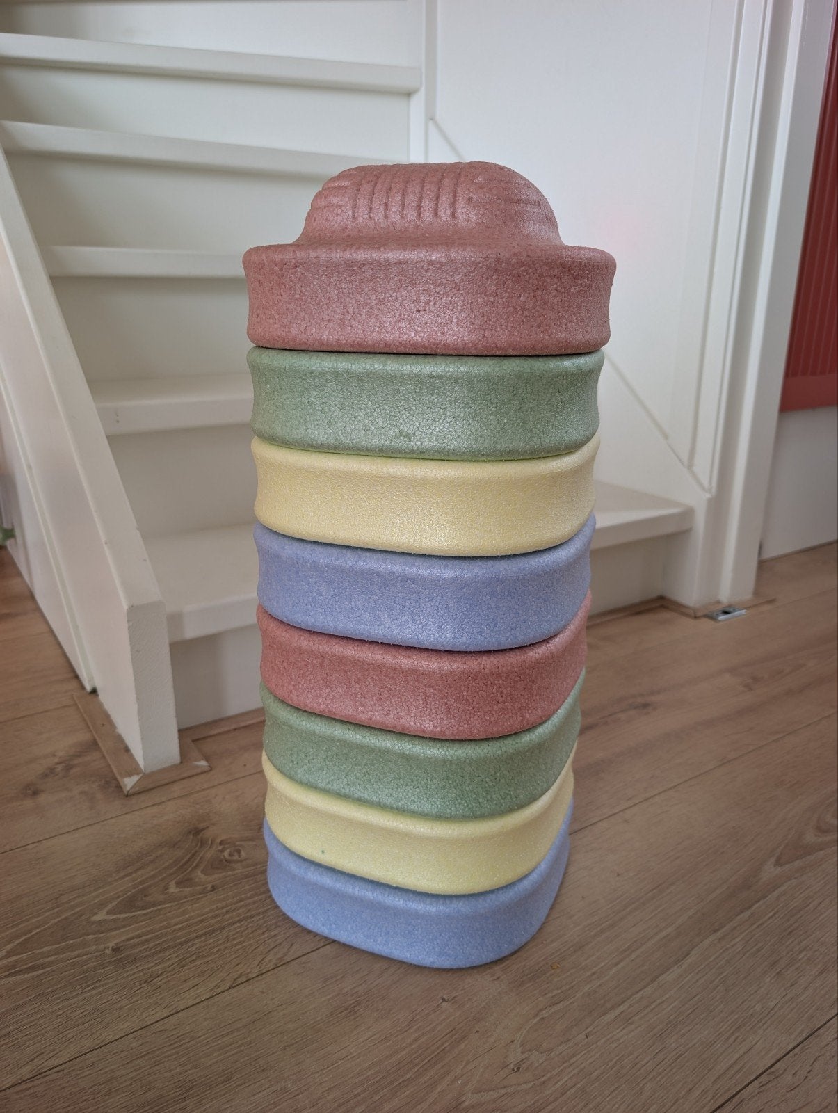 Twee sets pastel stapelstenen (8 stuks), Kinderen en Baby's, Ophalen, Zo goed als nieuw, Jongen of Meisje