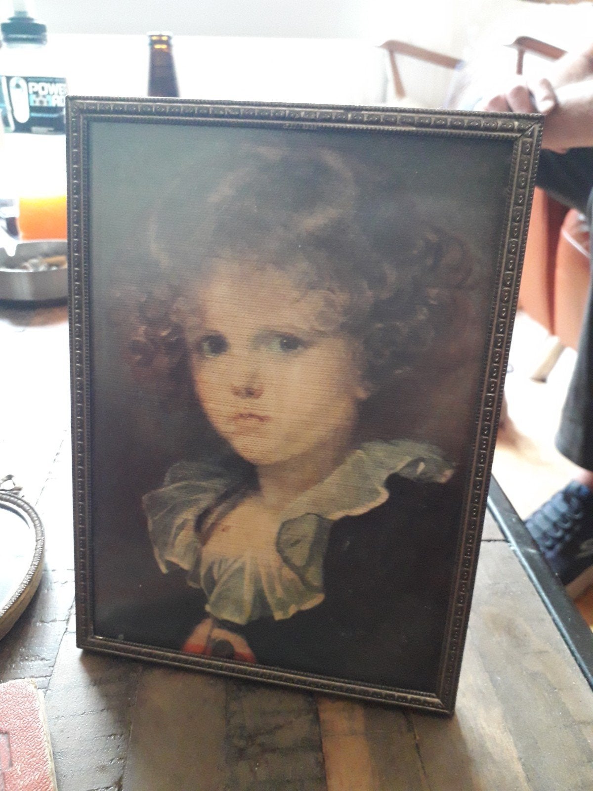 Klassiek portret van een kind, ingelijst, Doek, Portret of Personen, Ophalen of Verzenden, Olieverf