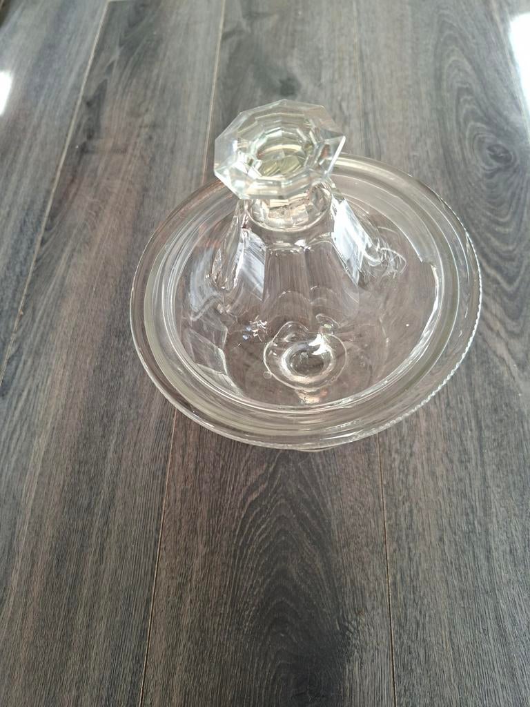 Glazen schaal met deksel, Antiek en Kunst, Antiek | Glas en Kristal, Ophalen of Verzenden