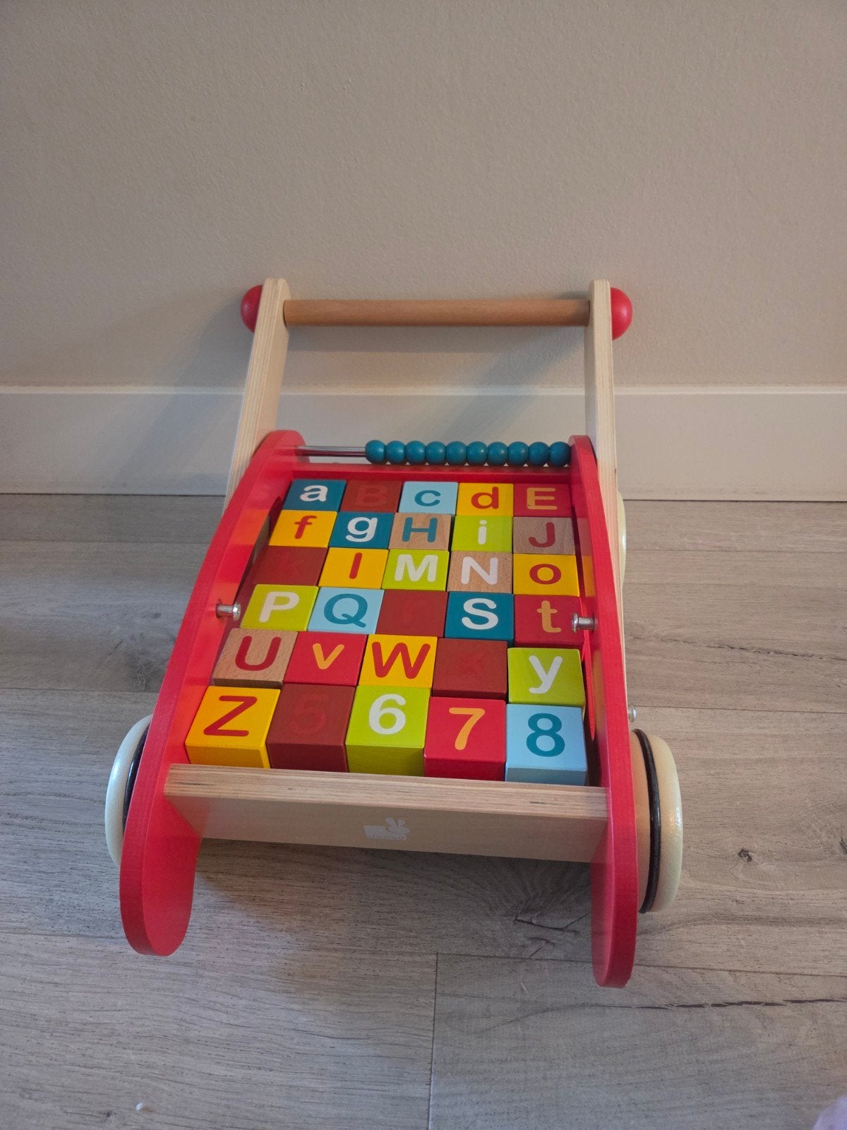 Janod ABC Loopwagen Buggy met Telraam, Kinderen en Baby's, Speelgoed | Babyspeelgoed, Zo goed als nieuw, Overige typen, Met wieltjes