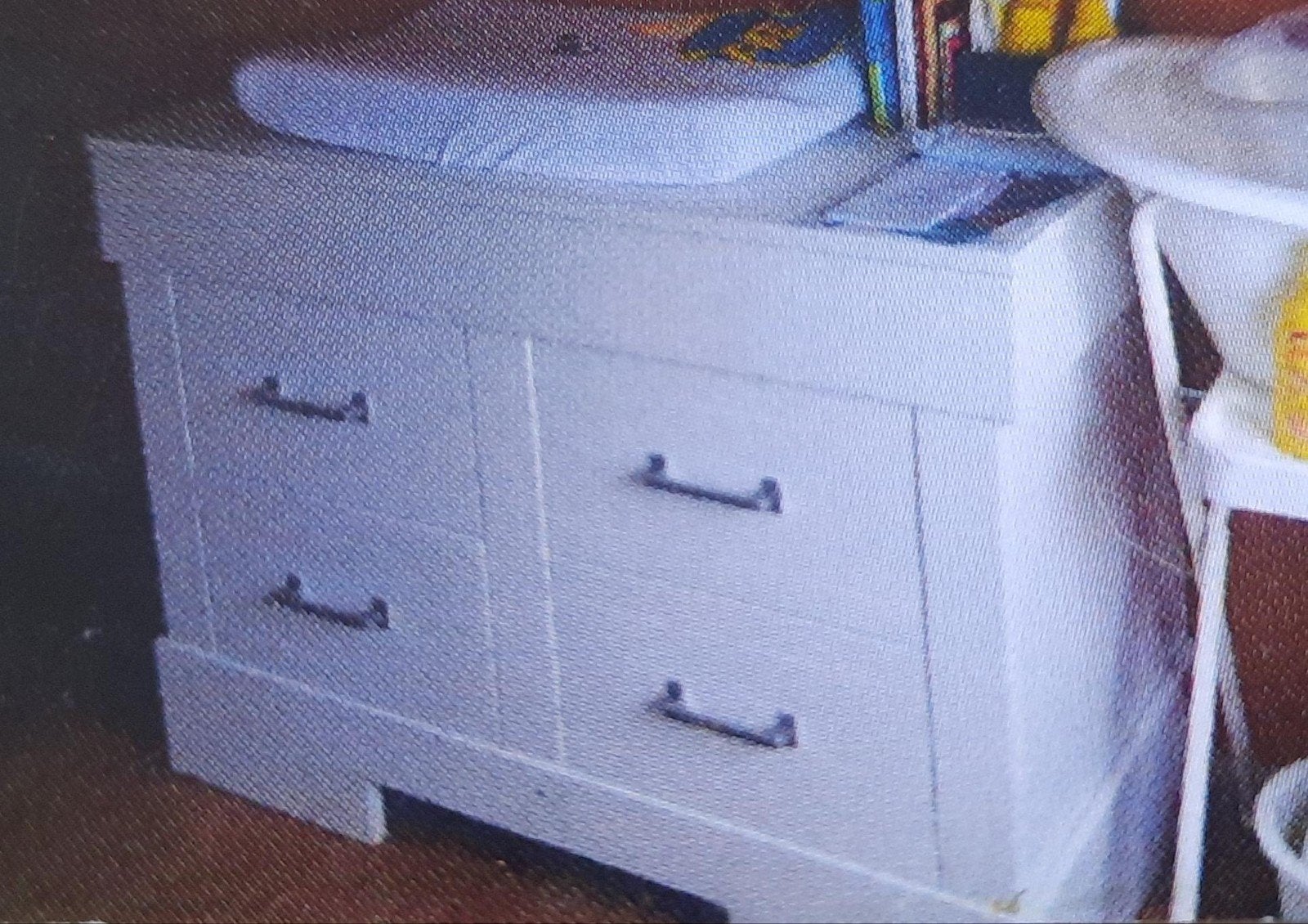 Commode en ledikant Bopita white wash massief grenen, Ophalen, Gebruikt, 50 tot 70 cm, 100 cm of meer