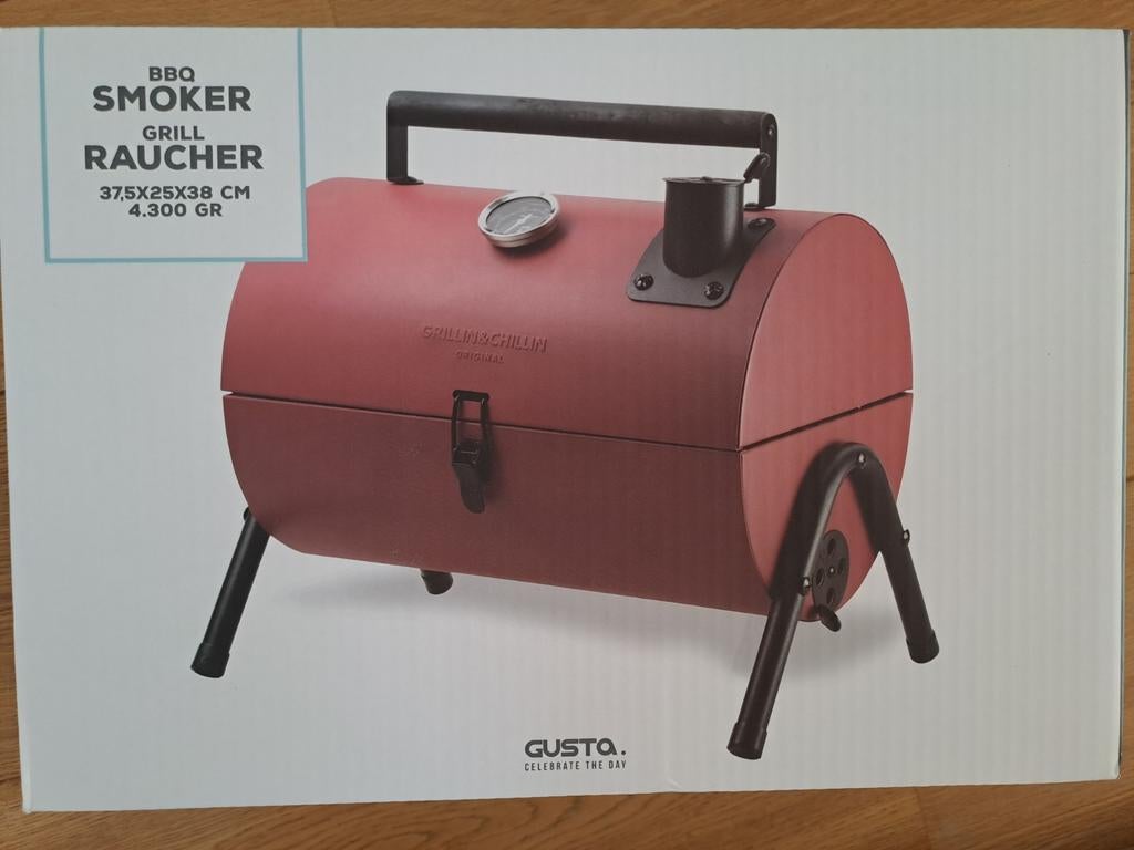 Gusta BBQ Smoker rood, Ophalen of Verzenden, Nieuw, Gusta Grillin&Chillin