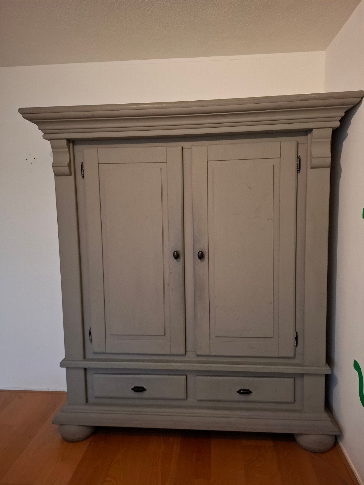 Massief houten kast, krijtgrijs, Huis en Inrichting, Kasten | Buffetkasten, Ophalen, Gebruikt, 150 tot 200 cm, Landelijk