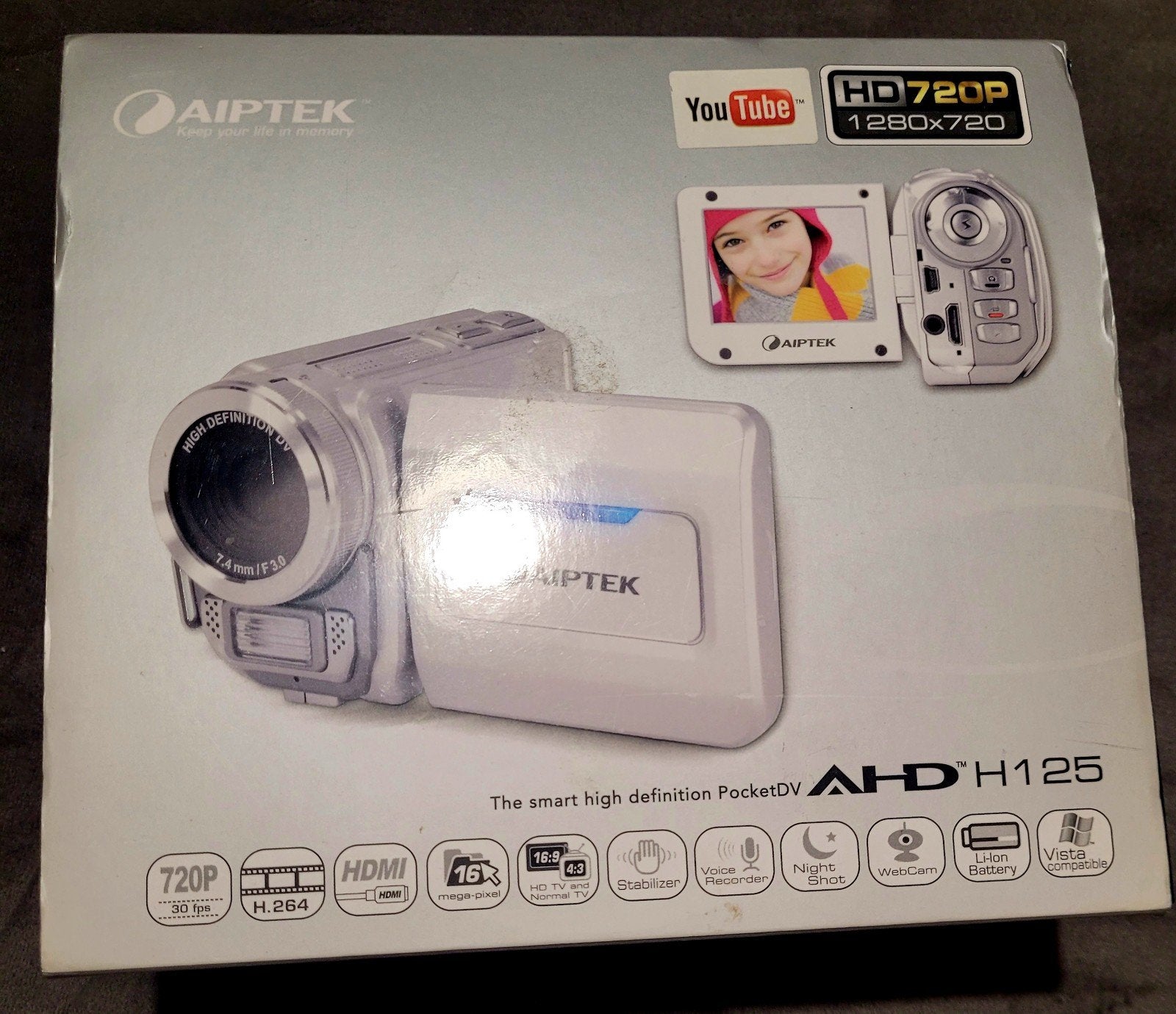 AIPTEK PocketDV AHD H125 HD 720P Camcorder, Ophalen of Verzenden, Nieuw