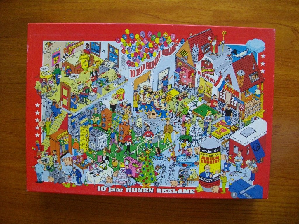 Puzzel 1000 - 10 Jaar Rijnen reclame, Ophalen of Verzenden, 500 t/m 1500 stukjes, Gebruikt, Legpuzzel