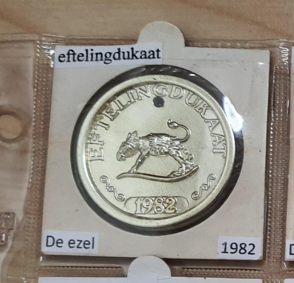 Efteling dukaat ezeltje strekje 1982, Ophalen of Verzenden, Gebruikt, Overige typen