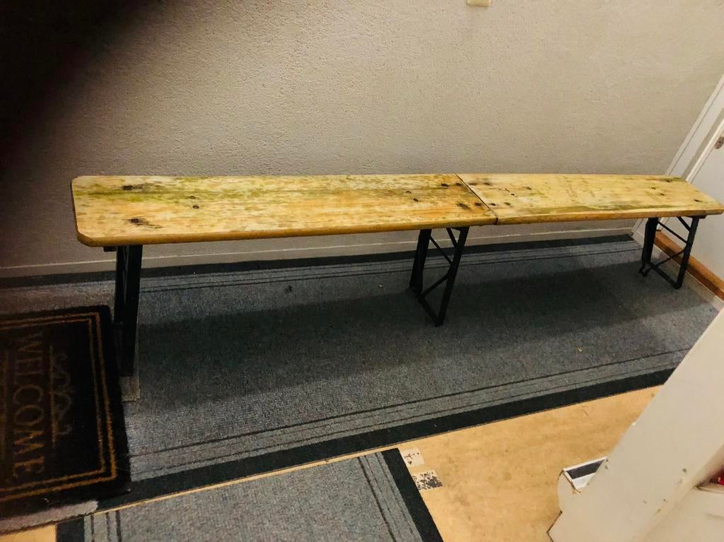 Houten  opklapbare bank( bierbankje), Ophalen, Gebruikt