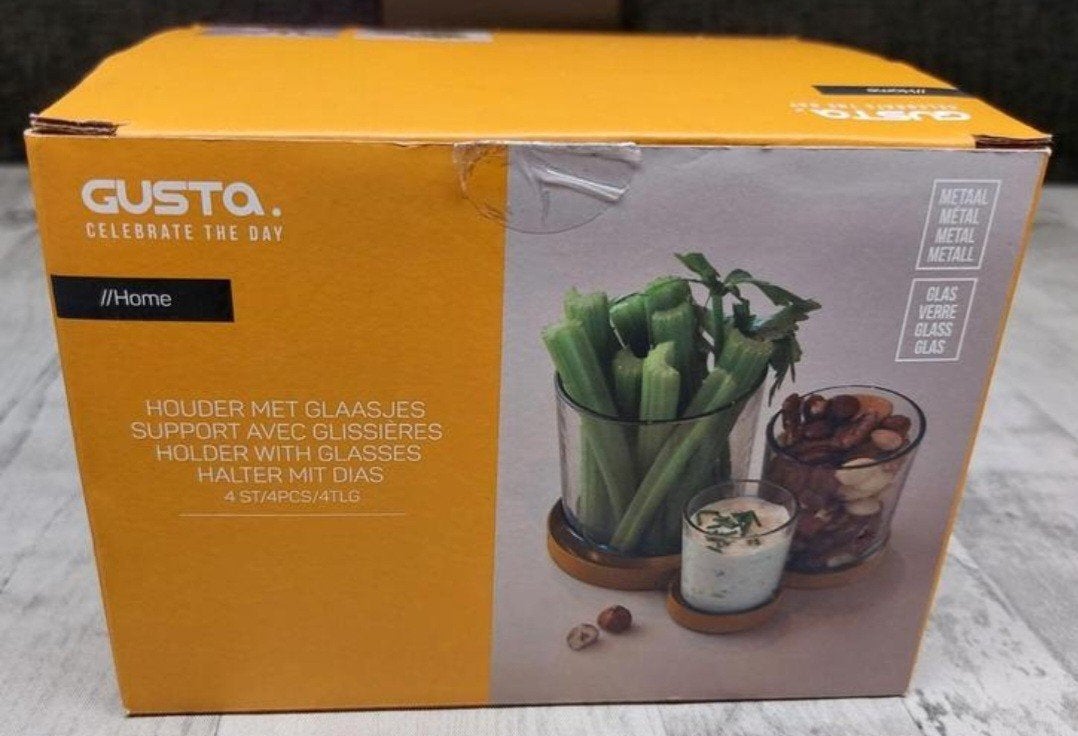 Serveerset Gusta met 3 glaasjes., Ophalen of Verzenden, Nieuw
