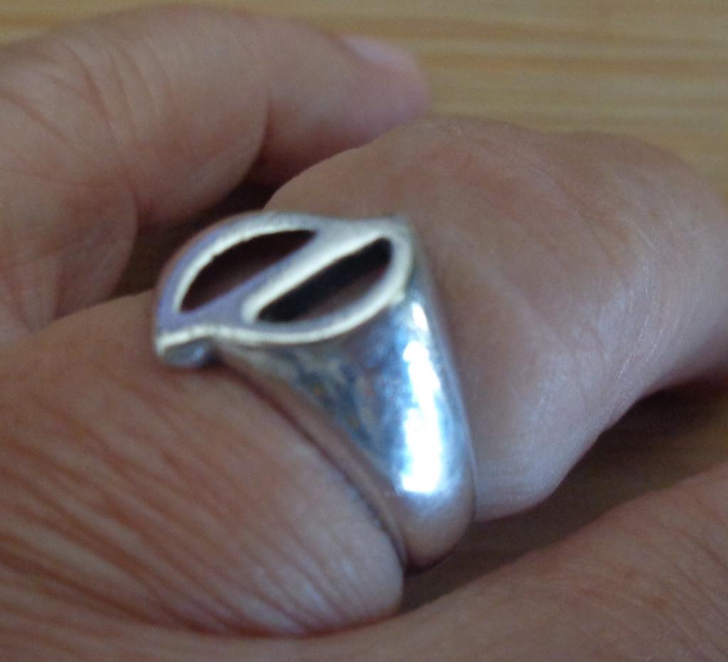 zilveren ring modernist Israel [090], Verzenden, Zo goed als nieuw, 17 tot 18, Dame
