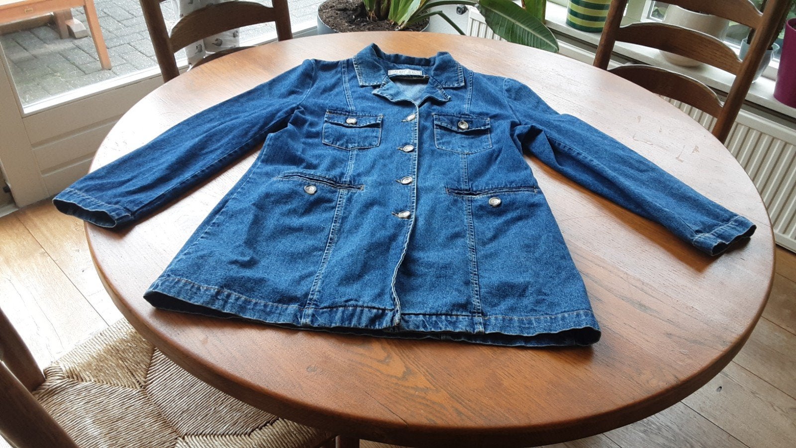 Lange spijkerjas van Gafair Jeans, maat 42, Blauw, Maat 42/44 (L), Ophalen of Verzenden, Gafair Jeans