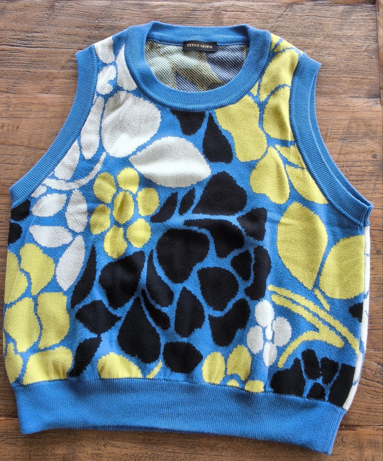 Stine Goya gebreide top met bloemenprint - Maat L, Blauw, Maat 42/44 (L), Ophalen of Verzenden, Zo goed als nieuw