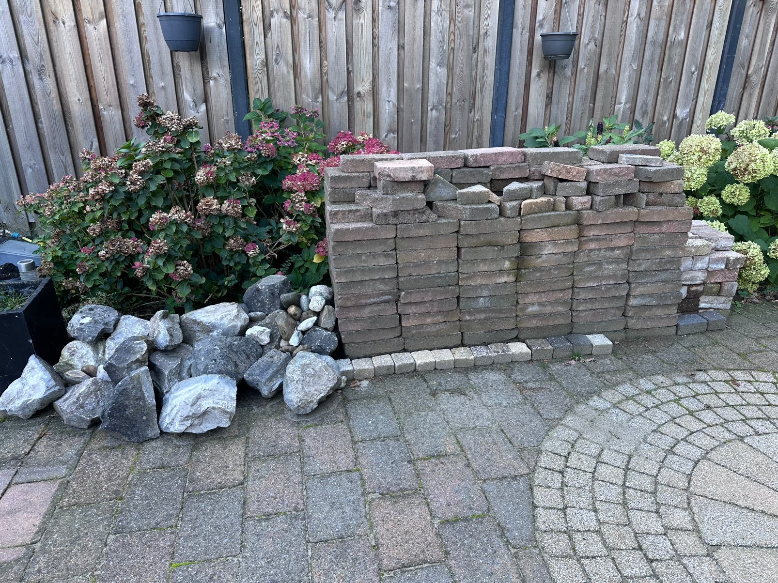 Vijverstenen en terrastegels 20x30x7 cm, Ophalen, Gebruikt, 10 m² of meer, Beton