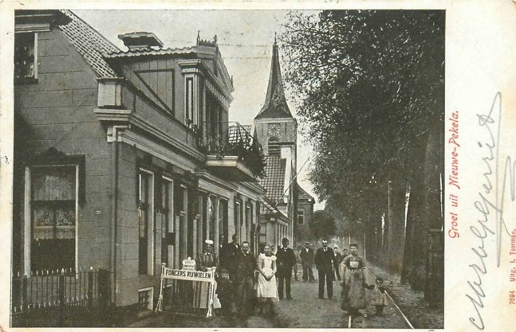 388-306-027 Nieuwe Pekela Groet uit, Verzamelen, Ansichtkaarten | Nederland, Verzenden, Voor 1920, Groningen