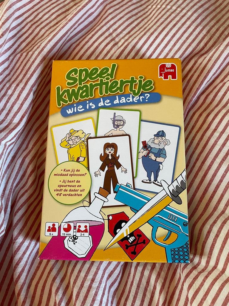 Speel kwartiertje wie is de dader?, Drie of vier spelers, Ophalen of Verzenden, Gebruikt