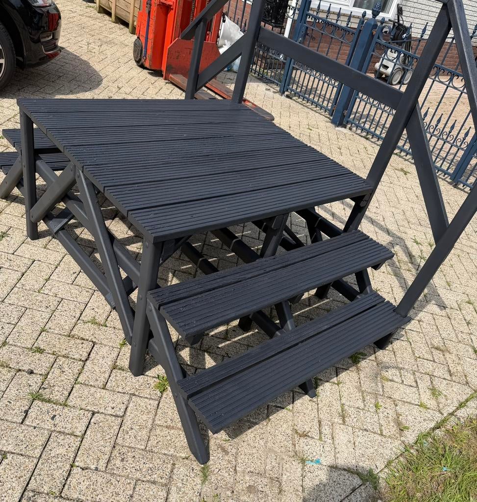 Hard houten trap antraciet, Doe-het-zelf en Verbouw, Ophalen, Zo goed als nieuw, 2 tot 4 meter