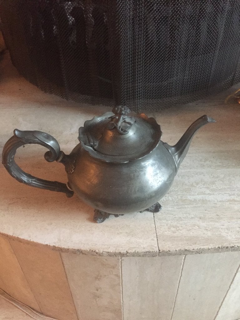 Antieke Franse tinne Theepot, Ophalen