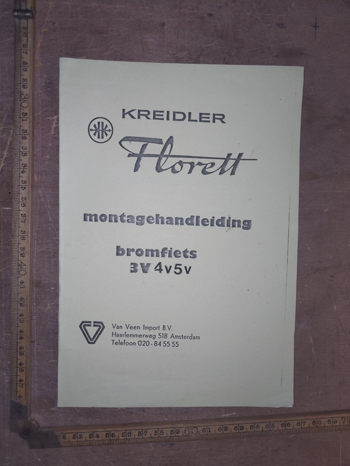 montagehandleiding Kreidler Florett 3,4,5 v, Fietsen en Brommers, Ophalen of Verzenden, Gebruikt