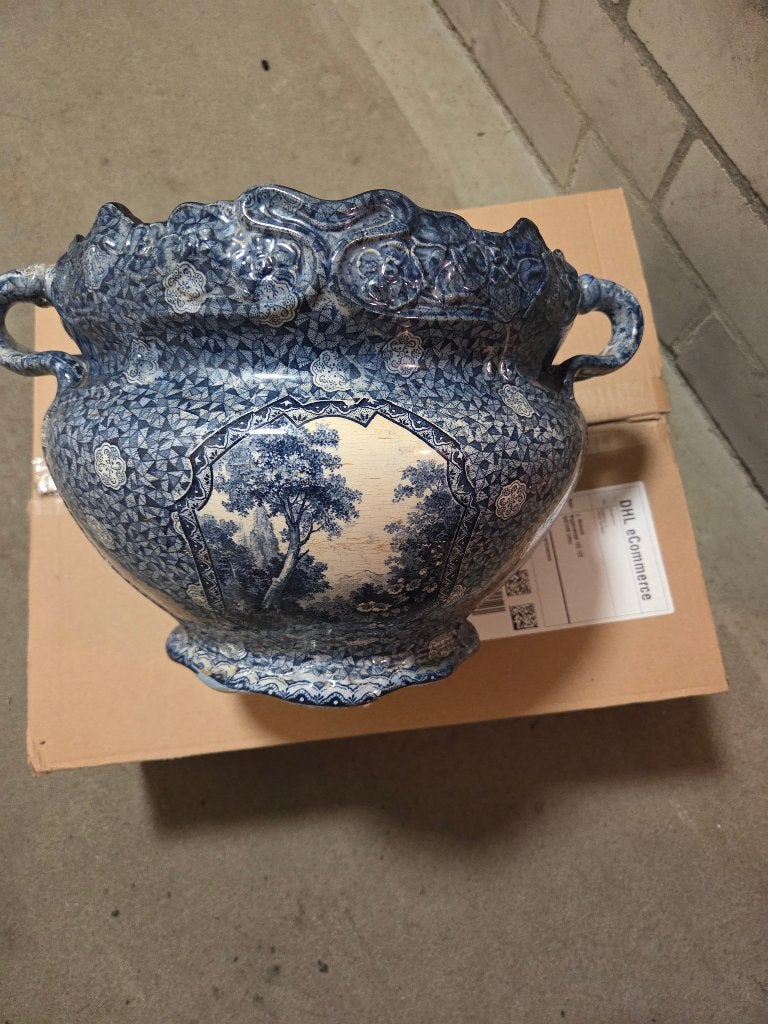 Antieke Delfts blauwe vaas, Ophalen