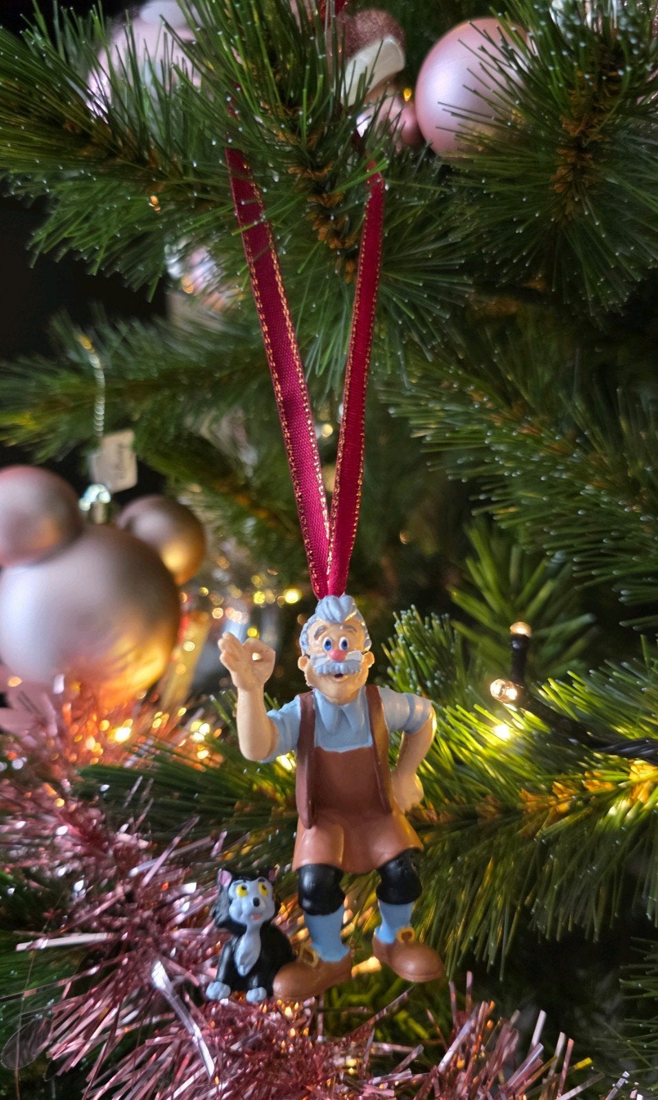 Disney Gepetto met Figaro kerst ornament hanger kerstbal, Verzamelen, Ophalen of Verzenden, Nieuw