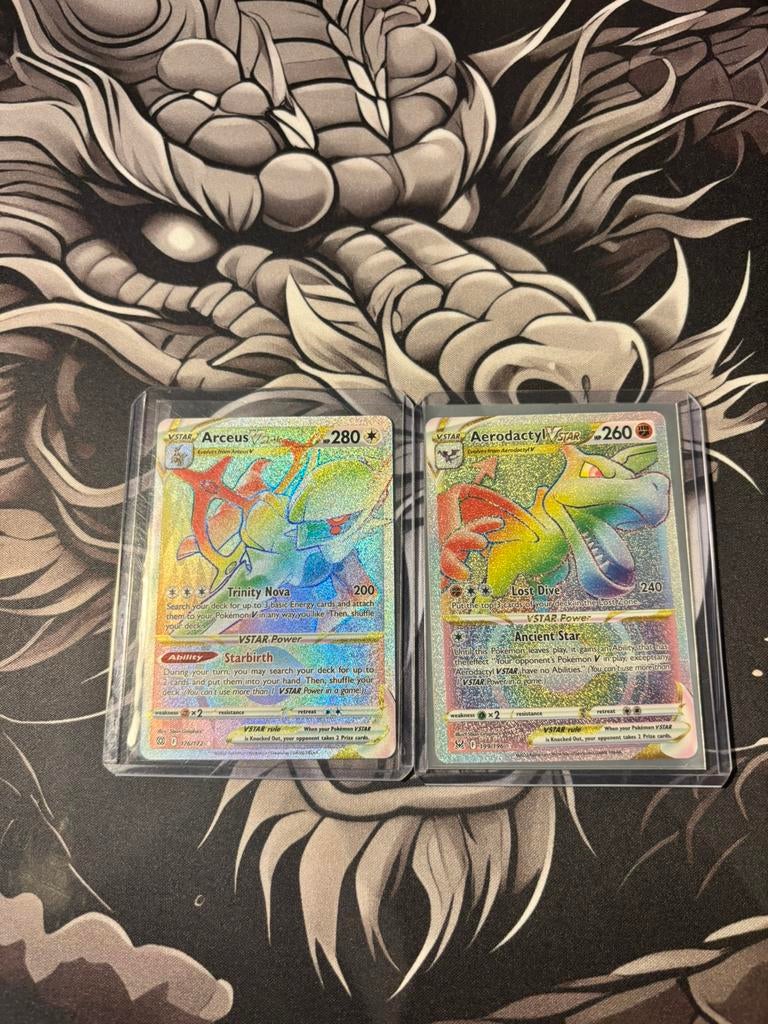 Arceus Vstar, Aerodactyl Vstar (Rainbow), Ophalen of Verzenden, Nieuw, Meerdere kaarten, Foil