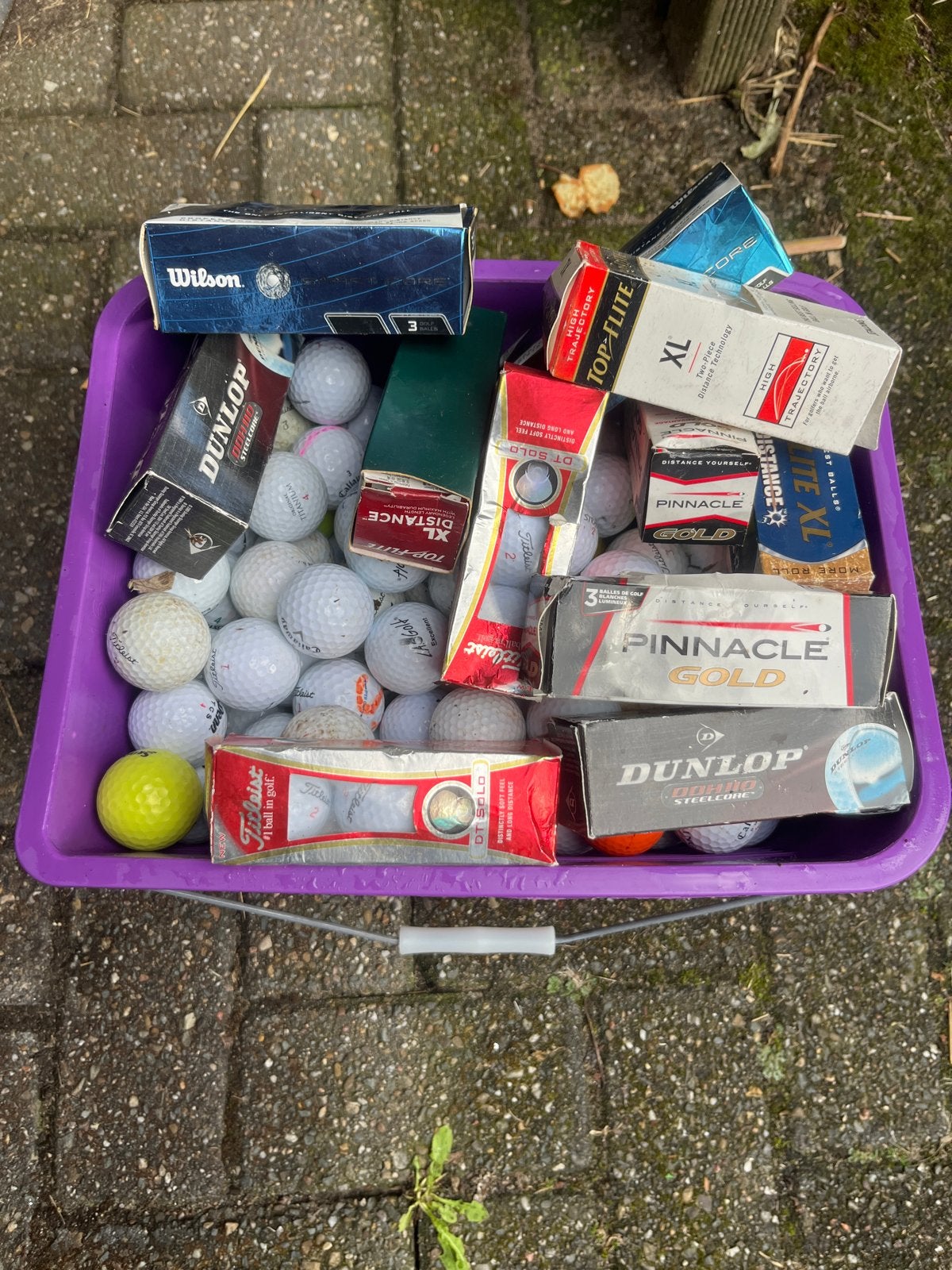 220 Golfballen van Diverse Merken, Ophalen of Verzenden, Gebruikt, Bal(len), Overige merken