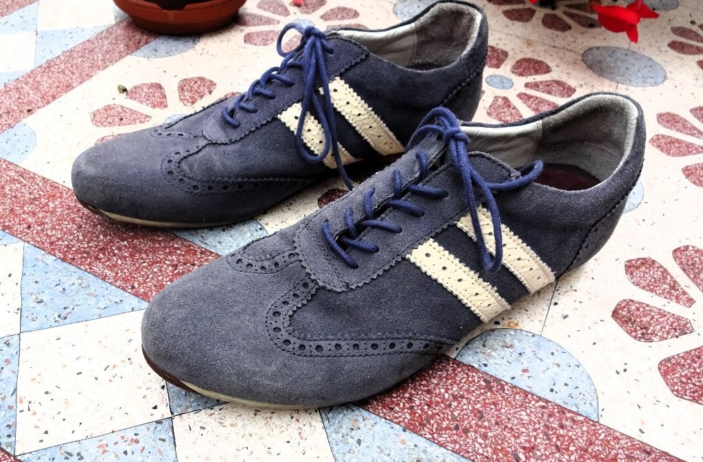 Maat 41 * Blauw-grijs suède Blackstone Heren Sneaker, Blackstone, Sneakers of Gympen, Gedragen, Verzenden