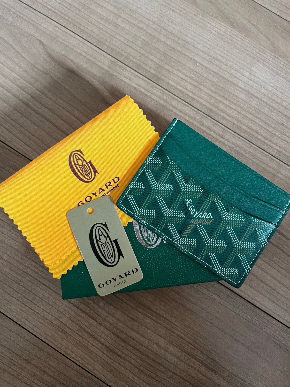 Groene goyard pashouder, Sieraden, Tassen en Uiterlijk, Portemonnees, Ophalen, Zo goed als nieuw, Groen