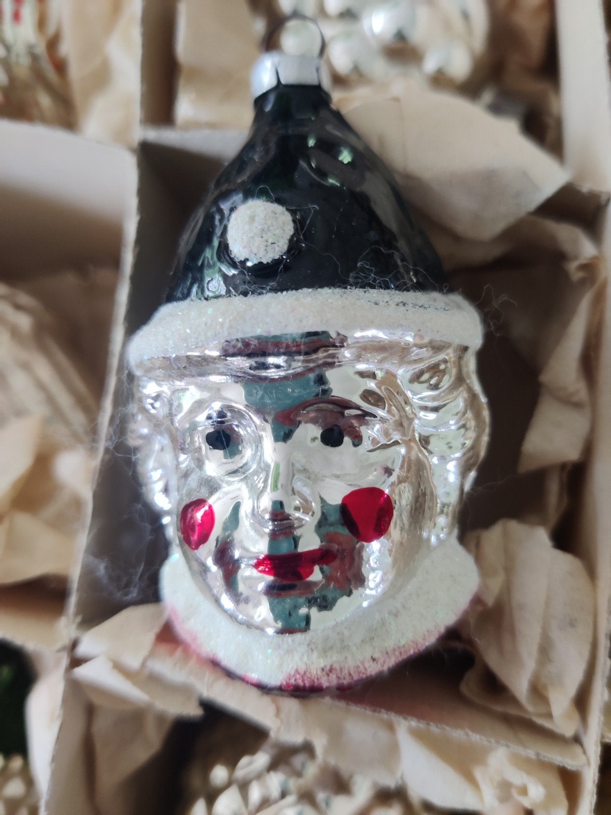 oude kerstbal hoofdje clown, Diversen, Ophalen of Verzenden