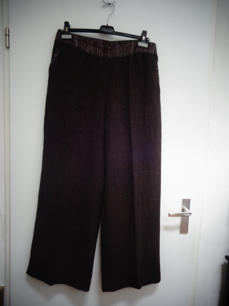 Atika bruine linnen broek, maat 44, Bruin, Maat 42/44 (L), Ophalen of Verzenden, Zo goed als nieuw