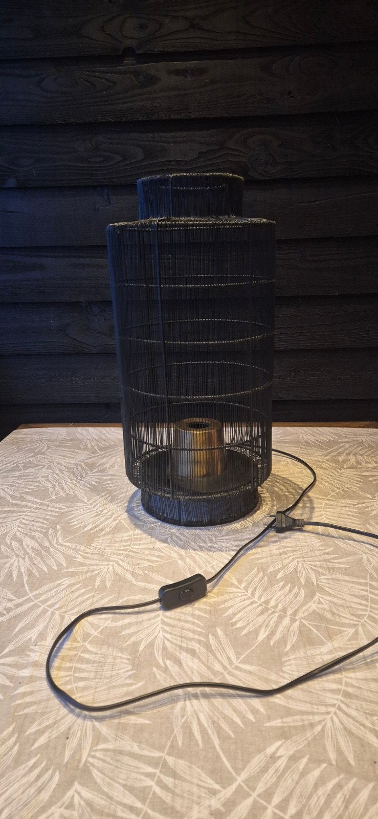Light & Living Gruaro Tafellamp - Zwart Metaaldraad, Ophalen, 52 cm, E27 (groot), Zwart