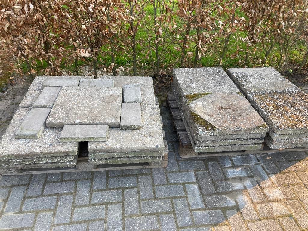 Grindtegels 50x50 cm, Tuin en Terras, Ophalen, Zo goed als nieuw, Beton, Terrastegels