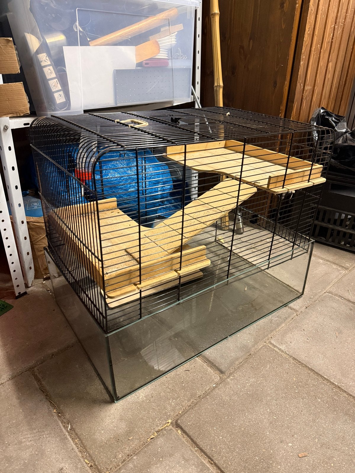 Hamsterkooi INCL veel toebehoren, Ophalen of Verzenden, Zo goed als nieuw, Loopwiel of Rad